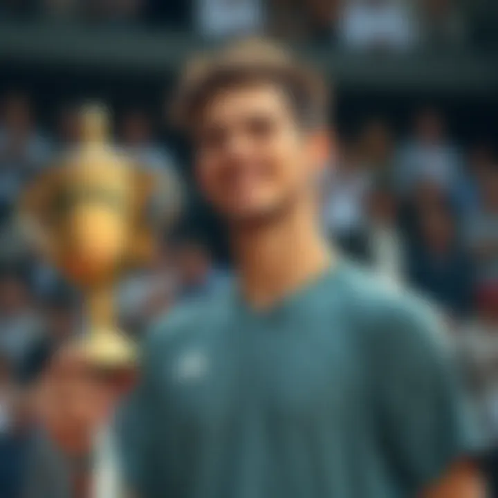 Thiem with a trophy after a tournament win