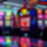 A vibrant slot machine with colorful graphics and symbols