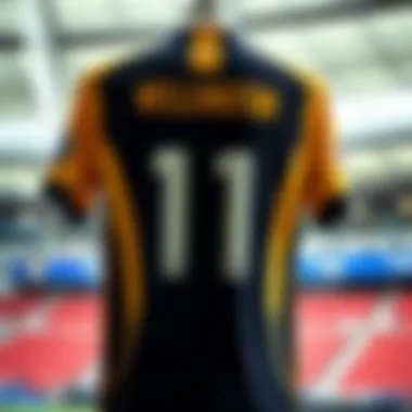 Historical jersey of Wellington Phoenix displayed