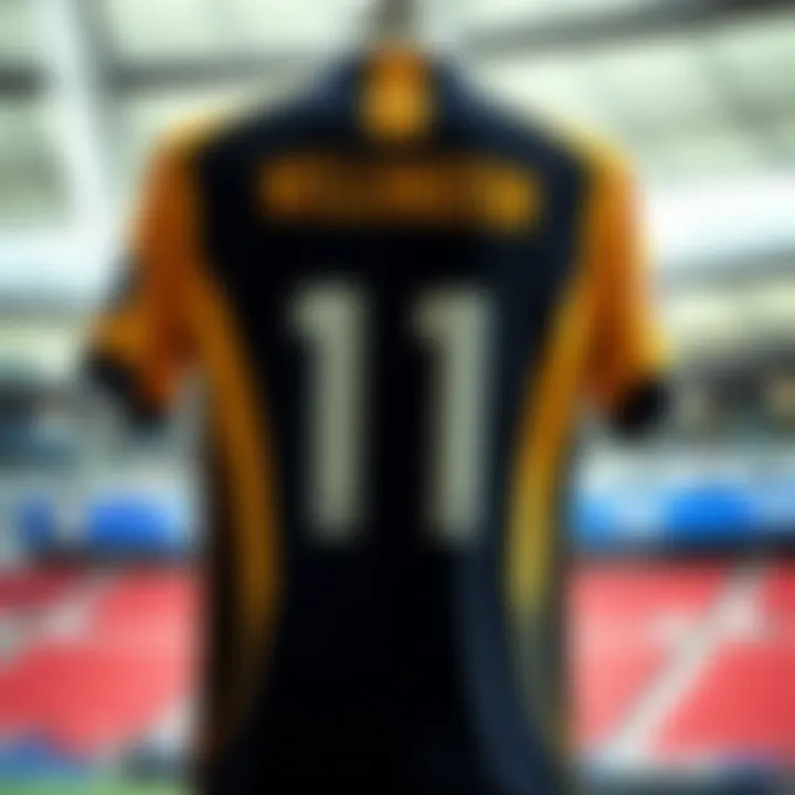 Historical jersey of Wellington Phoenix displayed